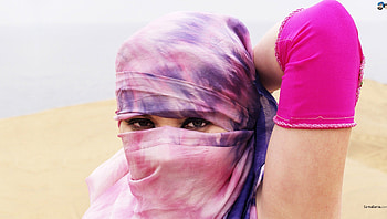 arab women, arab girl, pink, model, hijab HD wallpaper