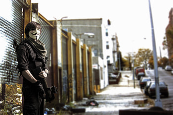 Anonymus Urban City Solider Warrior , anonymus, soldier, warrior HD wallpaper