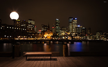 Sydney at night, City lights, Nighttime beauty, Travels HD wallpaper