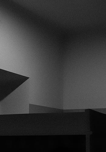 A minimalist black and white highlighting architectural shadows and light play. HD phone wallpaper
