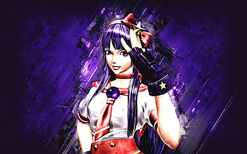 Athena Asamiya, The King of Fighters XI, portrait, anime characters, purple stone background, The King of Fighters characters, Psycho Soldier, The King of Fighters HD wallpaper