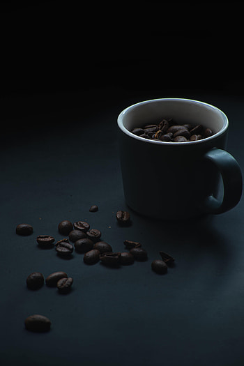 Food, Coffee, Dark, Cup, Grains, Coffee Beans, Grain HD phone wallpaper