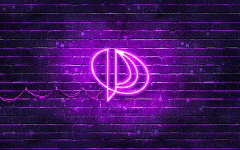 Palit violet logo, , violet brickwall, Palit logo, brands, Palit neon logo, Palit HD wallpaper