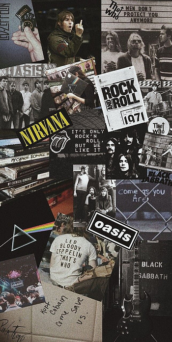 oasis, pink floyd, queen, nirvana, led zeppelin, the who, my chemical romance, black sabba. rock, vintage, Dark , Nirvana Aesthetic HD phone wallpaper