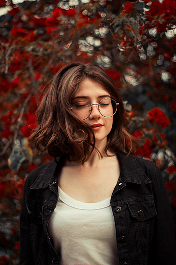 Close eyes, cute, girl model HD phone wallpaper