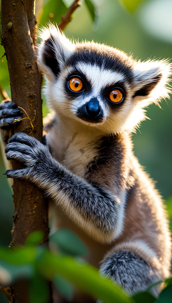 Charming Lemur , Animal, Wildlife, tree, nature HD phone wallpaper