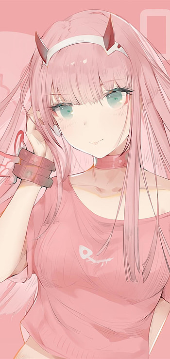Zero Two, horns, pink hair, long hair, Zero Two (Darling in the FranXX), Anime, Darling in the FranXX HD phone wallpaper
