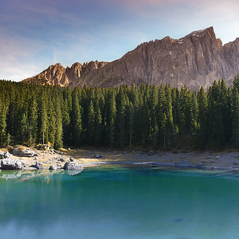 Lake, mountains, forest, green tree, Italy HD phone wallpaper