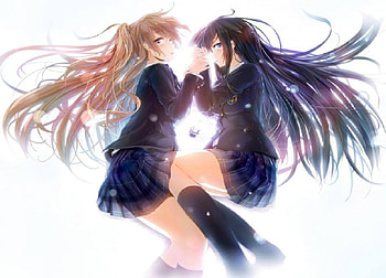 White Album, winter, anime, pretty, seifuku, snow, game, girls, long hair HD wallpaper
