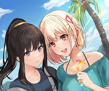 Chisato Nishikigi & Takina Inoue, Takina Inoue, Chisato Nishikigi, Anime, Lycoris Recoil HD wallpaper