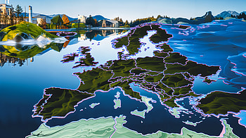 Stunning Ultra of Europe Map, Europe Map, europe, map, landscape, water HD wallpaper