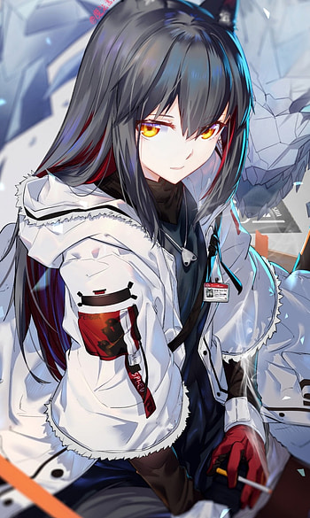 Anime girl, art, black hair HD phone wallpaper