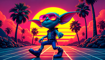 Chill Goblin Vibes - Ultra, goblin, palm tree, retro HD wallpaper