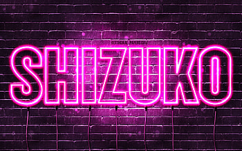Happy Birtay Shizuko, , pink neon lights, Shizuko name, creative, Shizuko Happy Birtay, Shizuko Birtay, popular japanese female names, with Shizuko name, Shizuko HD wallpaper