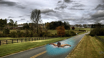 Road Swimmer, swimmer, swimming, outing, wahab hameed, road, country, smart aleck HD wallpaper