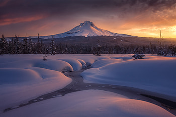 Mount Hood, mountains, nature HD wallpaper
