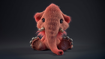 Little Mammoth, elephant, artist, artwork, digital-art, artstation HD wallpaper