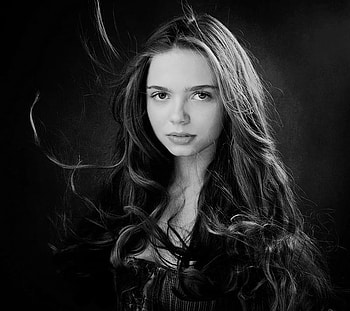 PURE, bw, beauty, woman, portrait, face, hair, clear, female HD wallpaper