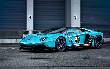 Lamborghini Aventador, Aqua, Black Rims, Super Car, Lambo HD wallpaper
