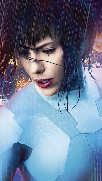 Ghost in the Shell, Scarlett Johansson, Raining bodysuit HD phone wallpaper