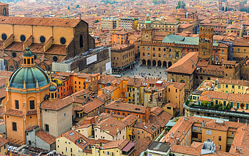 Bologna, Central square, Bologna panorama, Madonna di San Luca, Bologna cityscape, Italy HD wallpaper