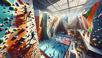 Dynamic Indoor Climbing Gym, indoor climbing, rock climbing HD wallpaper
