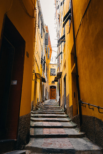 Cities, City, Ladder, Stairs, Street, Door HD phone wallpaper