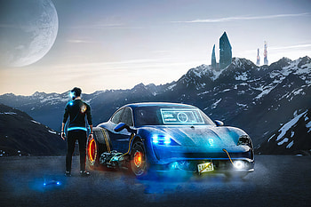 Porsche High Tech, porsche, cars, behance HD wallpaper