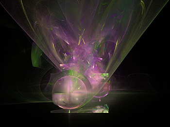 Green purple and pink fractal, purple, pink, fractals, green, fractal HD wallpaper