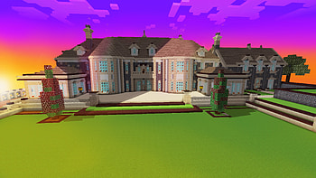Minecraft: How To Build A Modern Mansion House Woodland Mansion in RealmCraft HD wallpaper