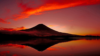 Lake Tanuki, Mount Fuji HD wallpaper
