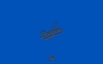 Los Angeles Dodgers, blue background, American baseball team, Los Angeles Dodgers emblem, MLB, Los Angeles, USA, baseball, Los Angeles Dodgers logo HD wallpaper