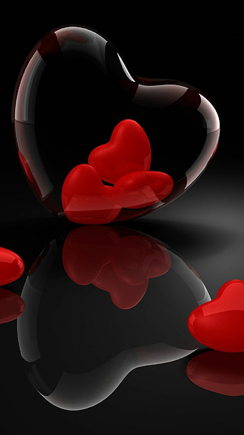 Glass Heart, Hearts HD phone wallpaper
