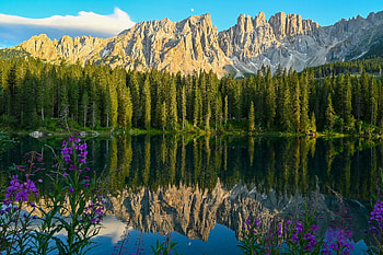 Lake-Carezza, Lake, Carezza, nature, snow HD wallpaper