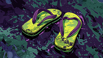 Vibrant Flip Flops: A Stunning Ultra, flip flops, beach, footwear, vibrant colors HD wallpaper