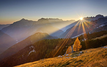 Autumn Day, day, autumn, nature, mountains, sun HD wallpaper