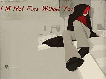 not fine without you, sad, cg, 3d, red HD wallpaper