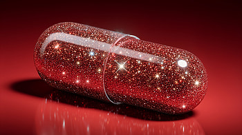Red Pill Capsule with Sparkling Details, pills, red pill, capsule, red, sparkles HD wallpaper