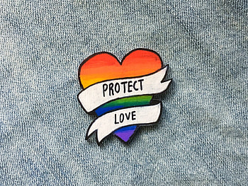 LGBT Rainbow Heart Pin with 