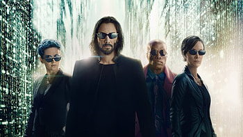 Carrie-Anne Moss Keanu Reeves Neo Trinity The Matrix Resurrections HD wallpaper
