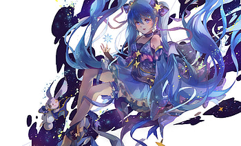 Cute, hatsune miku, long hair, art, anime HD wallpaper
