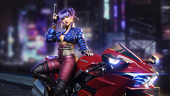 Armed Biker Girl Scifi, scifi, biker, artist, artwork, digital-art, artstation HD wallpaper