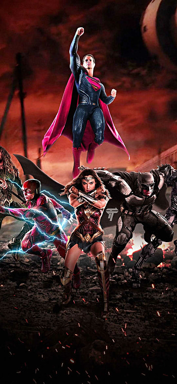 Android Justice League , Superhero ensemble, Dynamic visuals, Powerful heroes HD phone wallpaper