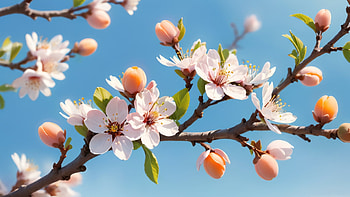 Blossoming Apricot Macro, blossom, apricot tree, sky, bright, flower HD wallpaper