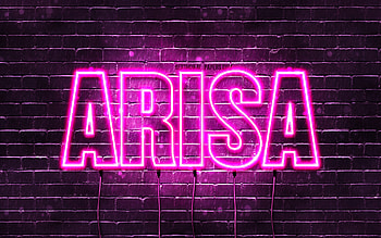 Happy Birtay Arisa, , pink neon lights, Arisa name, creative, Arisa Happy Birtay, Arisa Birtay, popular japanese female names, with Arisa name, Arisa HD wallpaper