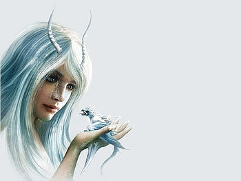 Mother of dragons, blue, white, daenerys targaryen, horns, art, girl, hand, fantasy, luminos, princess, game of thrones HD wallpaper