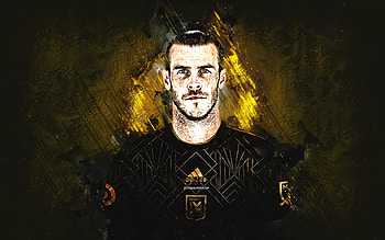 Gareth Bale, Los Angeles FC, MLS, Welsh football player, portrait, yellow stone background, football, USA, Bale Los Angeles FC HD wallpaper