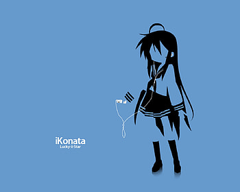 Izumi Konata, lucky star, konata, school uniform, long hair, ipod HD wallpaper
