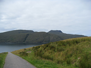 A Road in Scotland, Grass, Road, Highlands, Grassy hills, Hills and Valleys HD wallpaper