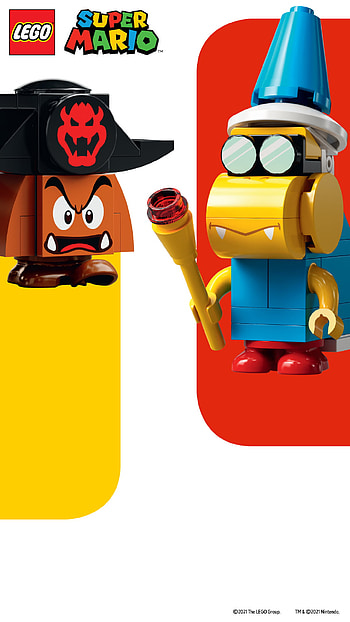 Goomba and Kamek in Lego Super Mario, lego, video game HD phone wallpaper